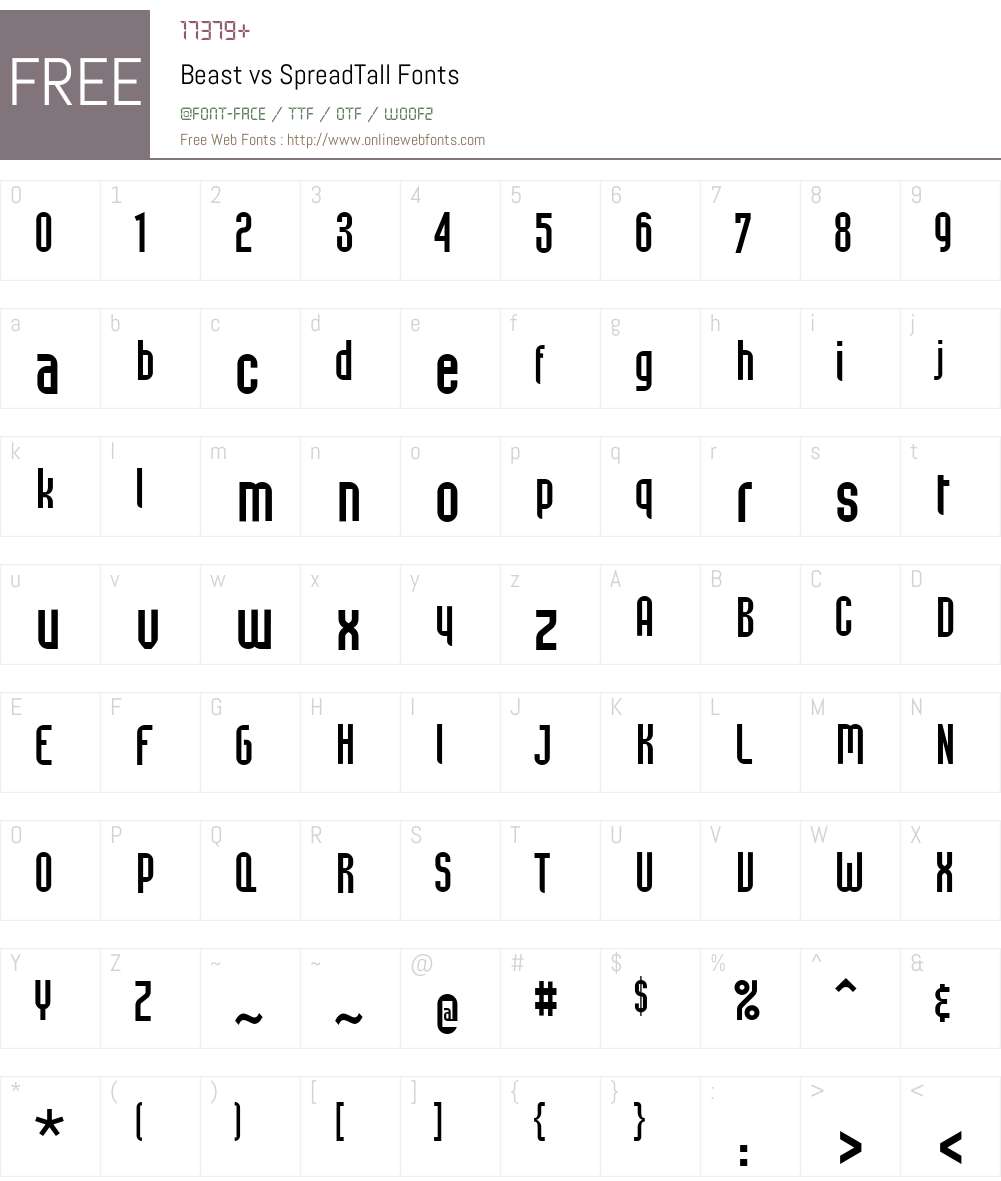 Beast vs SpreadTall Font Screenshots