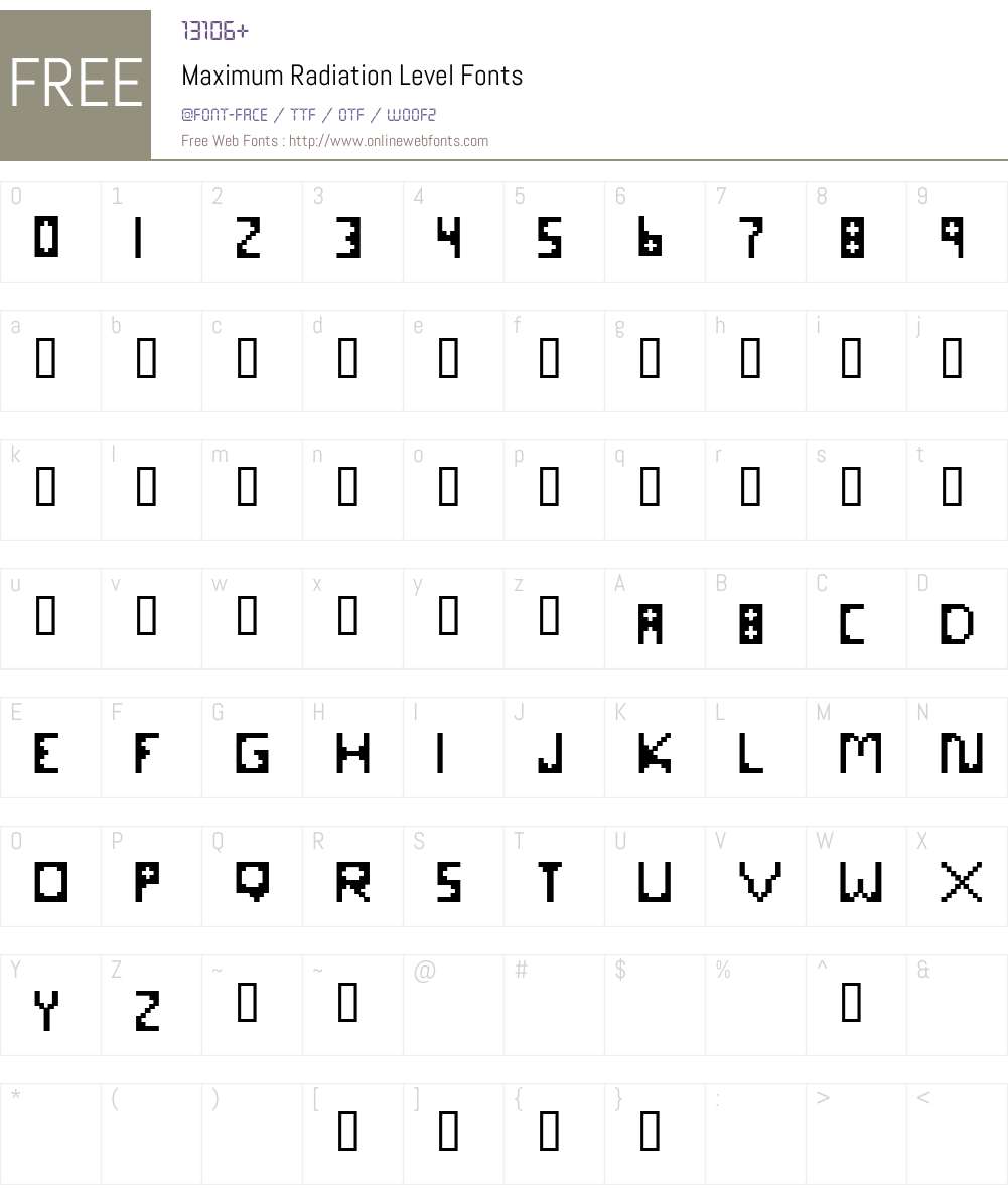 Maximum Radiation Level Font Screenshots