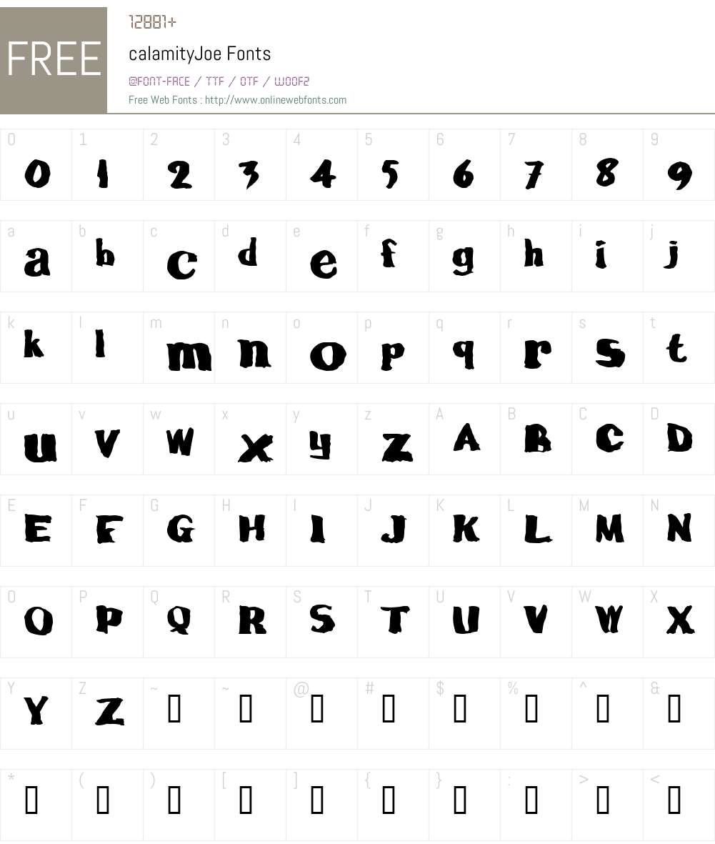 calamityJoe Font Screenshots