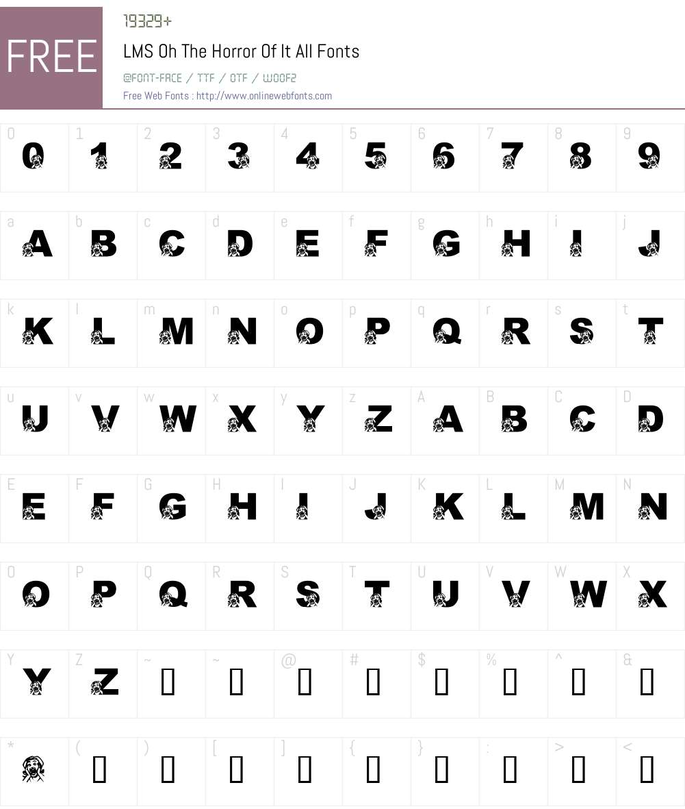 LMS Oh The Horror Of It All Font Screenshots
