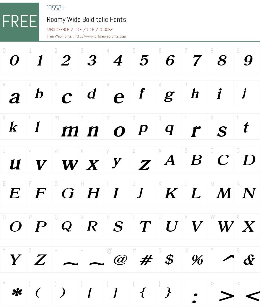 Roomy Wide Font Screenshots