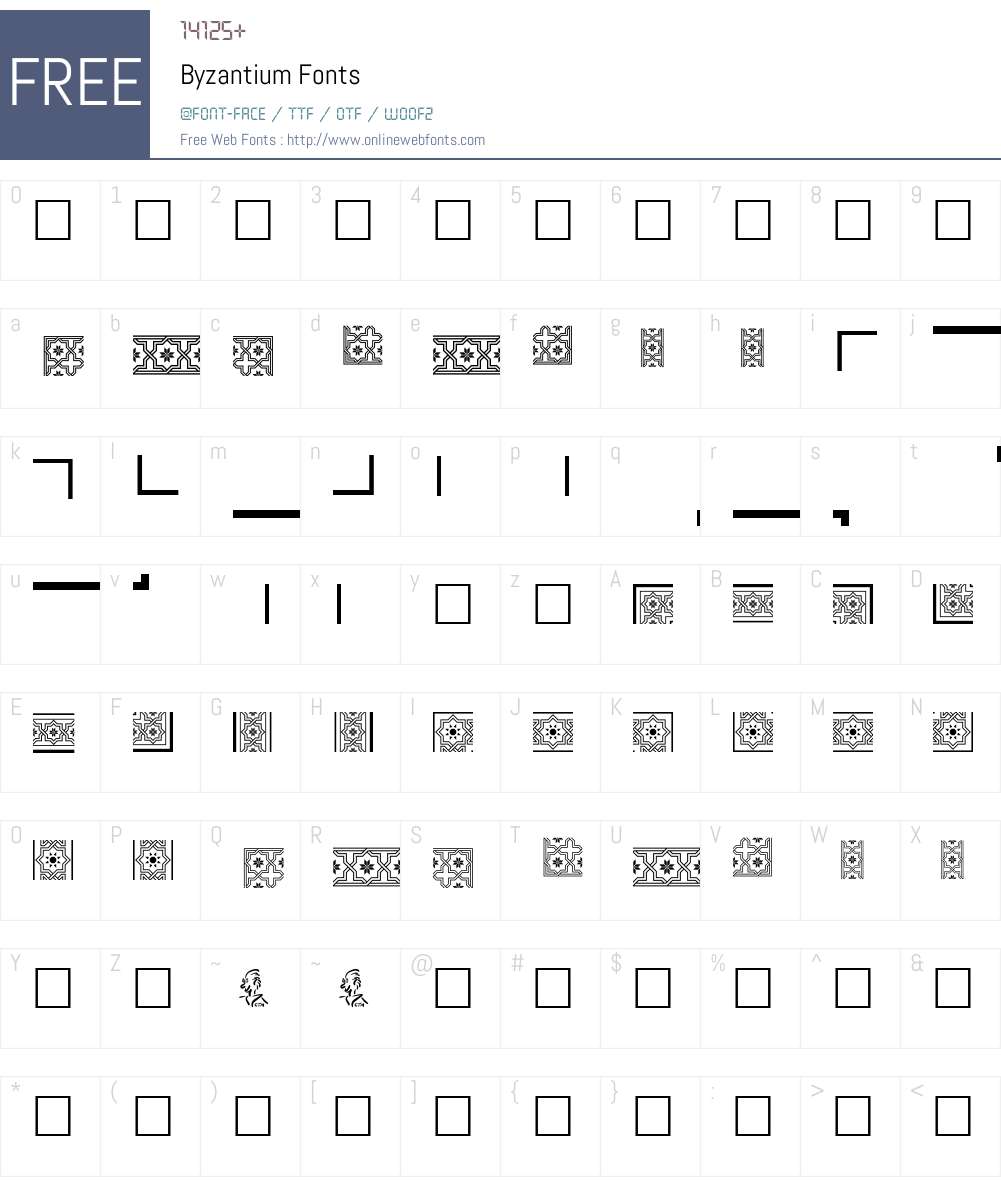 Byzantium Font Screenshots