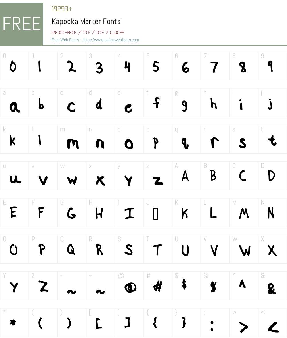 Kapooka Marker Font Screenshots