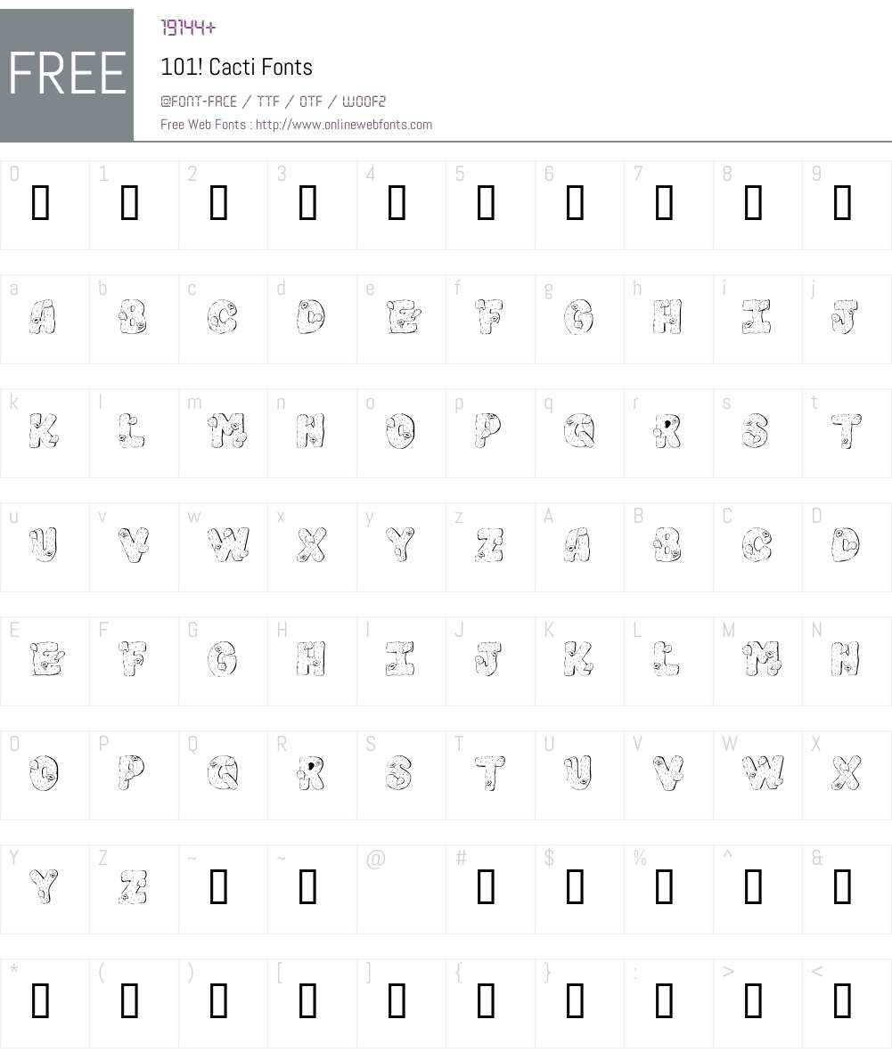 101! Cacti Font Screenshots