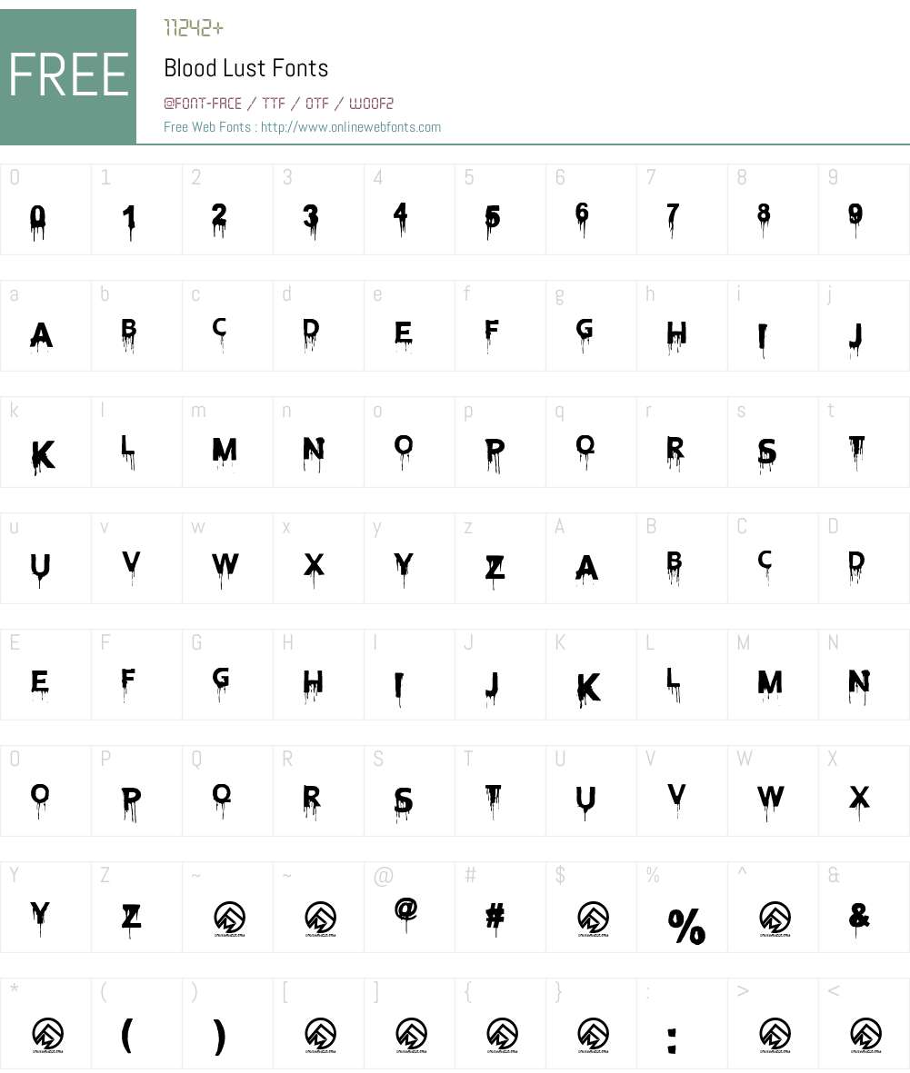 Blood Lust Font Screenshots