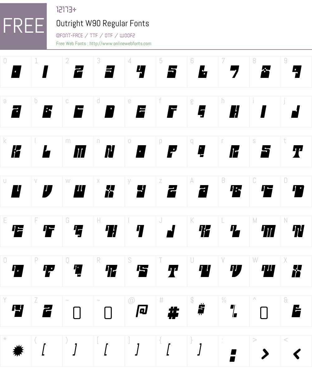 OutrightW90-Regular Font Screenshots