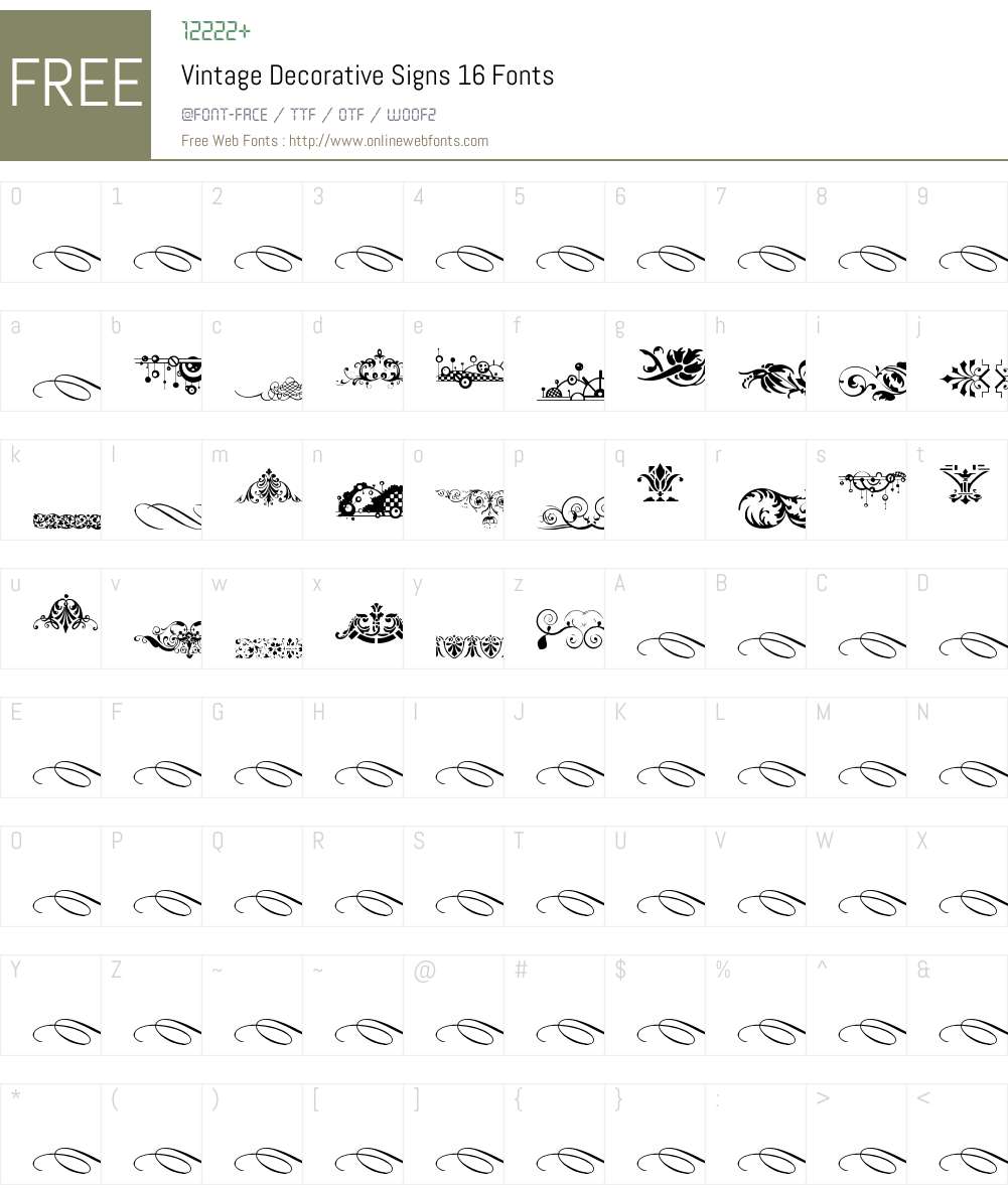 Vintage Decorative Signs 16 Font Screenshots