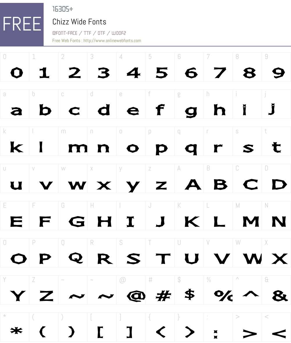 Chizz Wide Font Screenshots