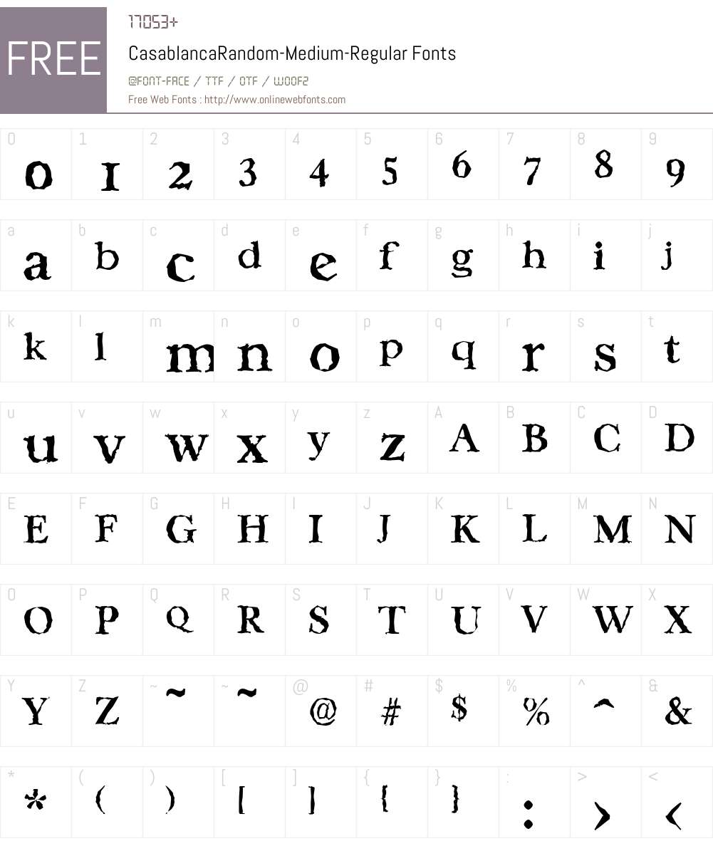 CasablancaRandom-Medium Font Screenshots
