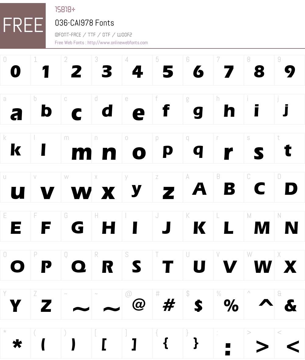 036-CAI978 Font Screenshots