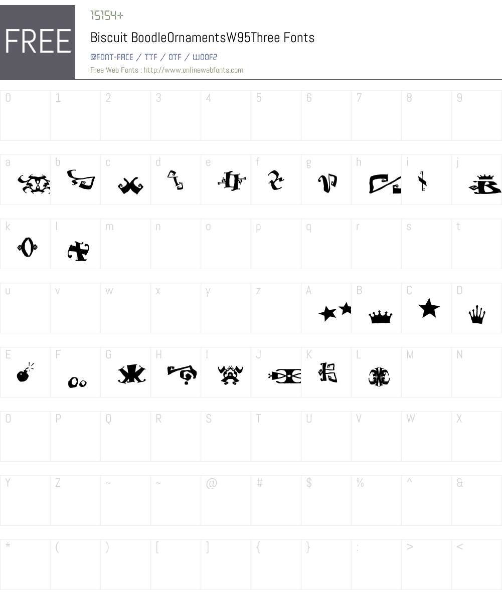 Biscuit Boodle Ornaments Three Font Screenshots