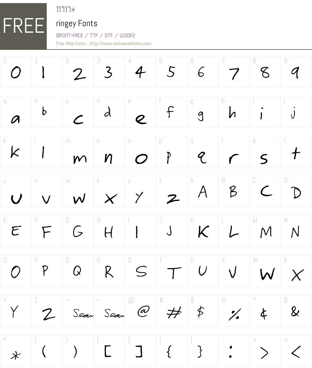 ringey Font Screenshots
