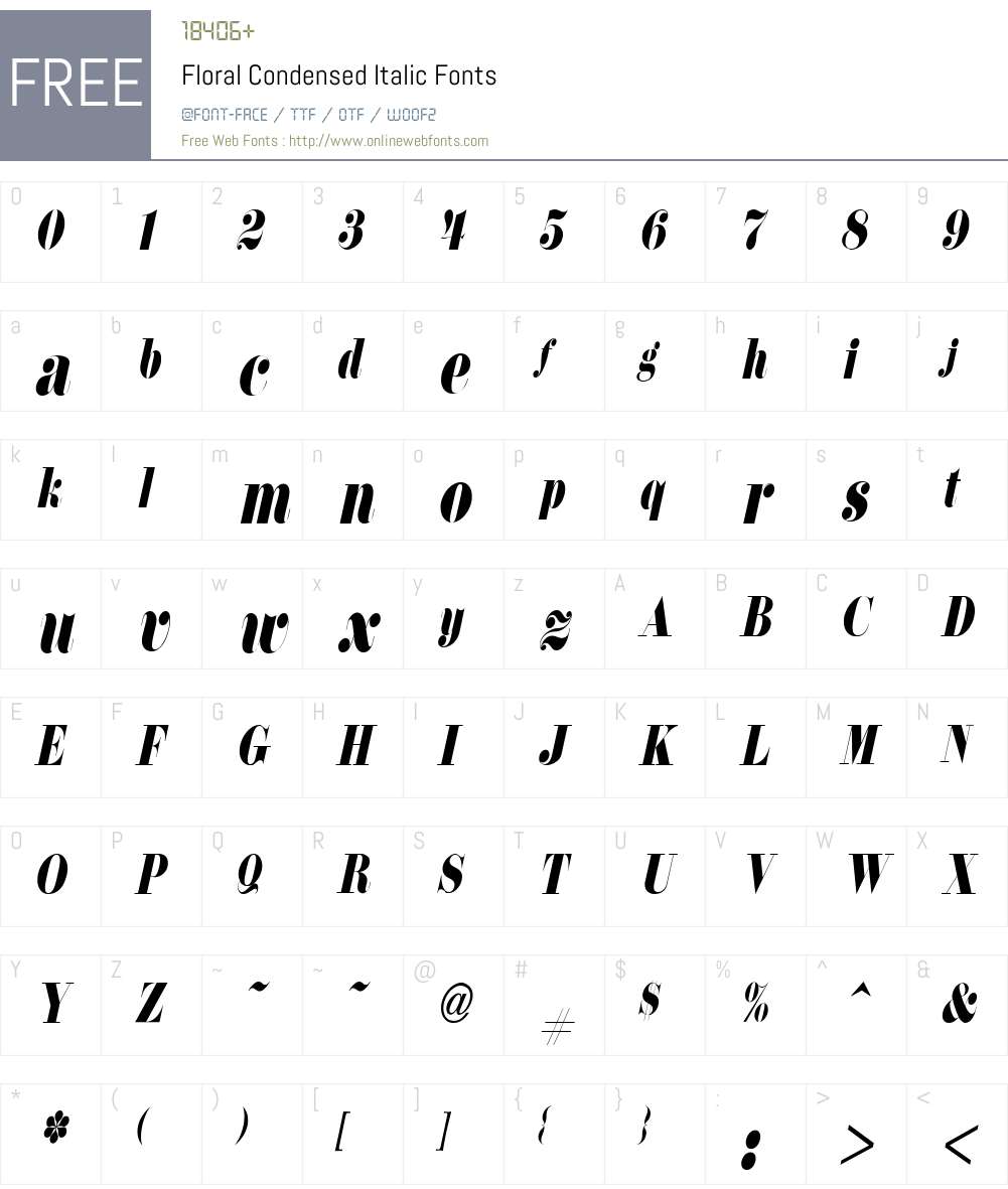Floral Condensed Font Screenshots