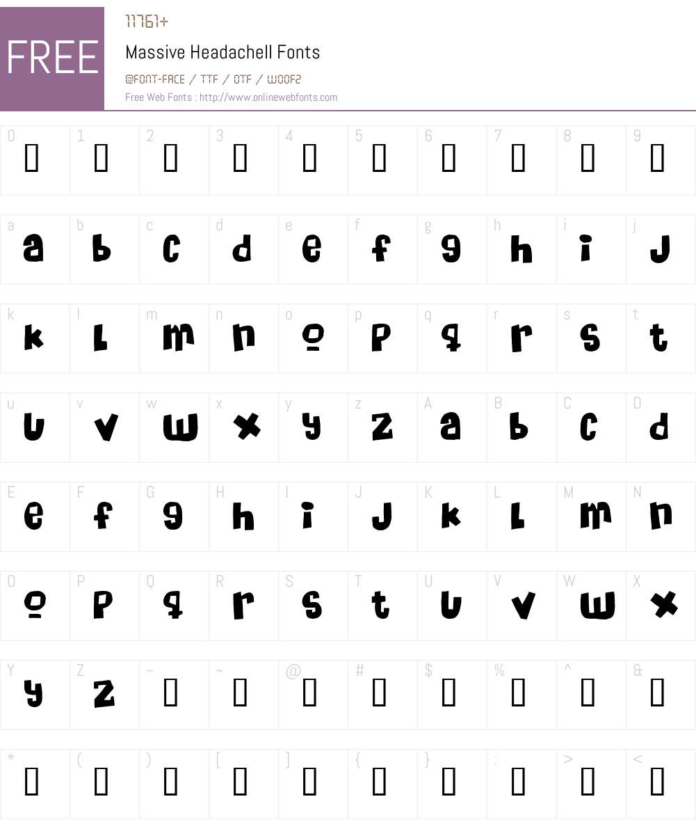 Massive HeadacheII Font Screenshots