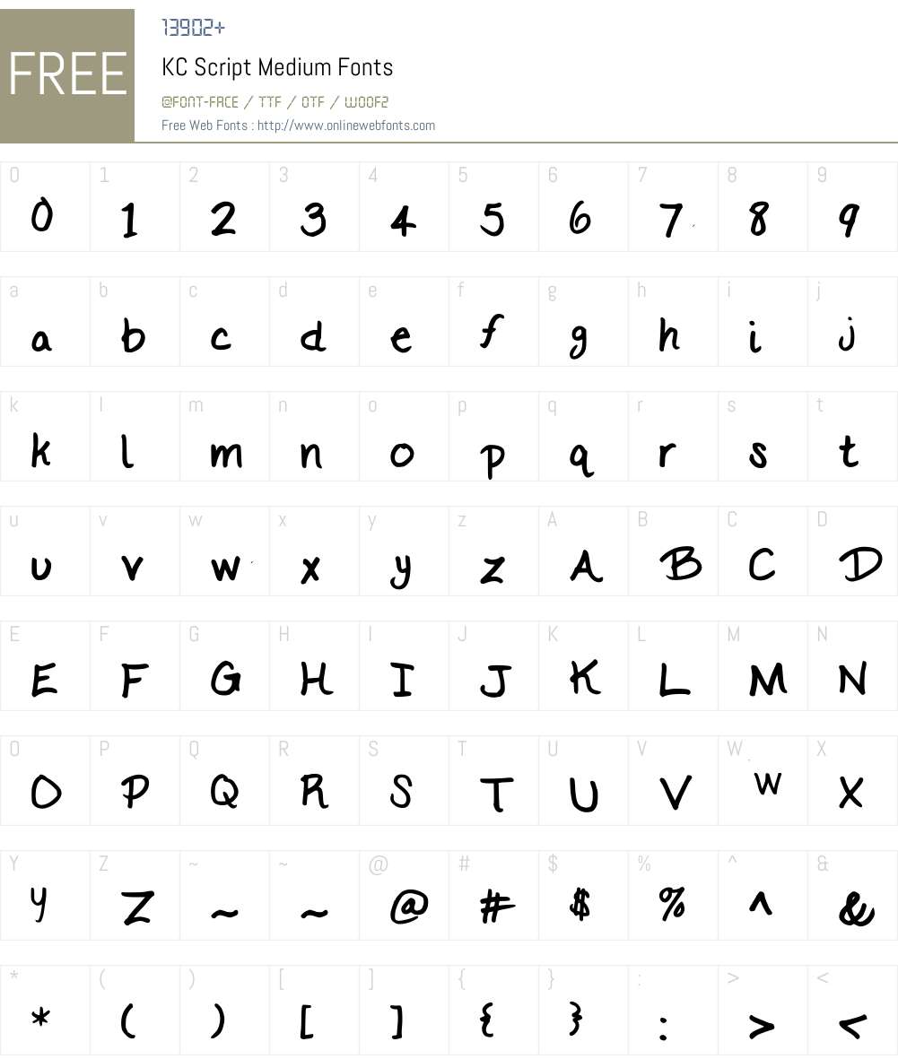 KC Script Font Screenshots