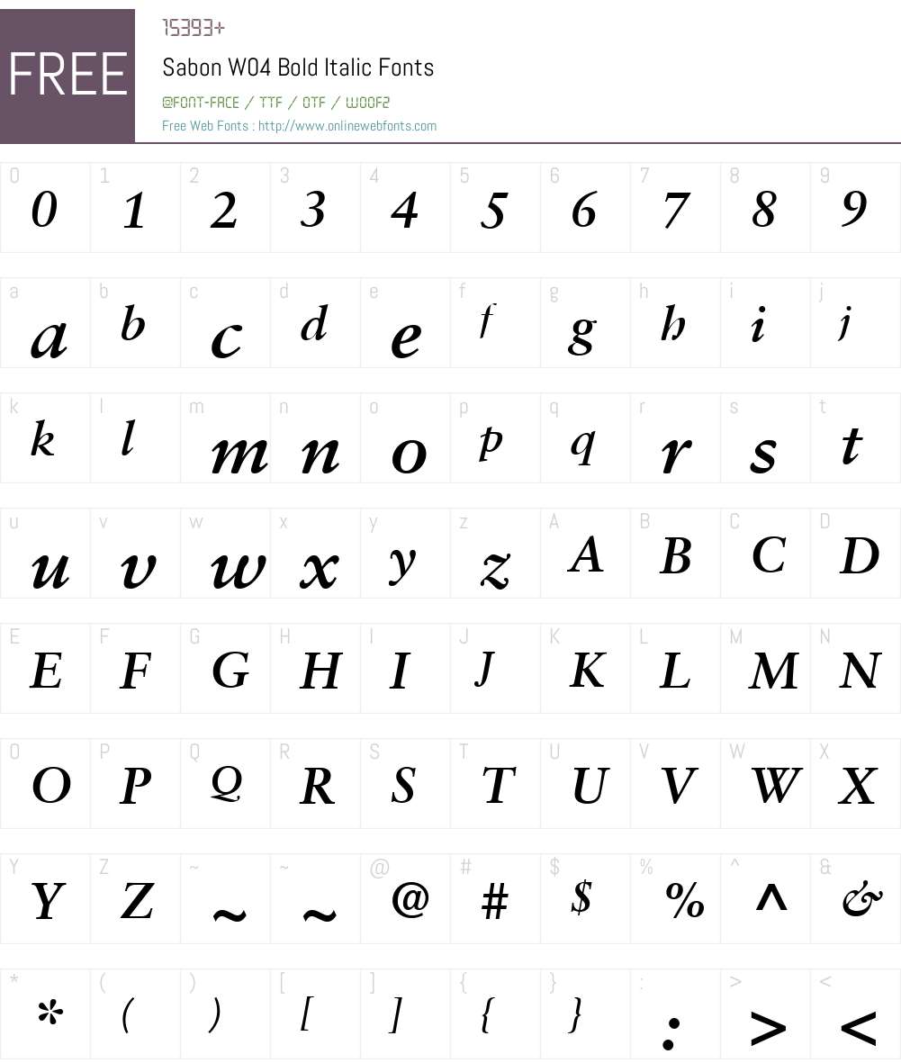 Sabon Font Screenshots