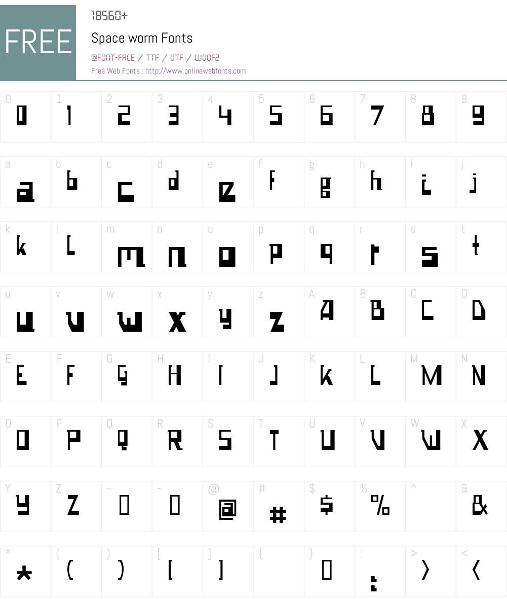 Space worm Font Screenshots