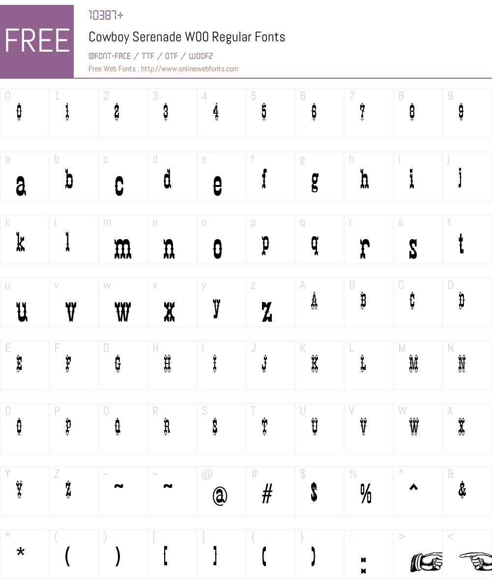 CowboySerenadeW00-Regular Font Screenshots