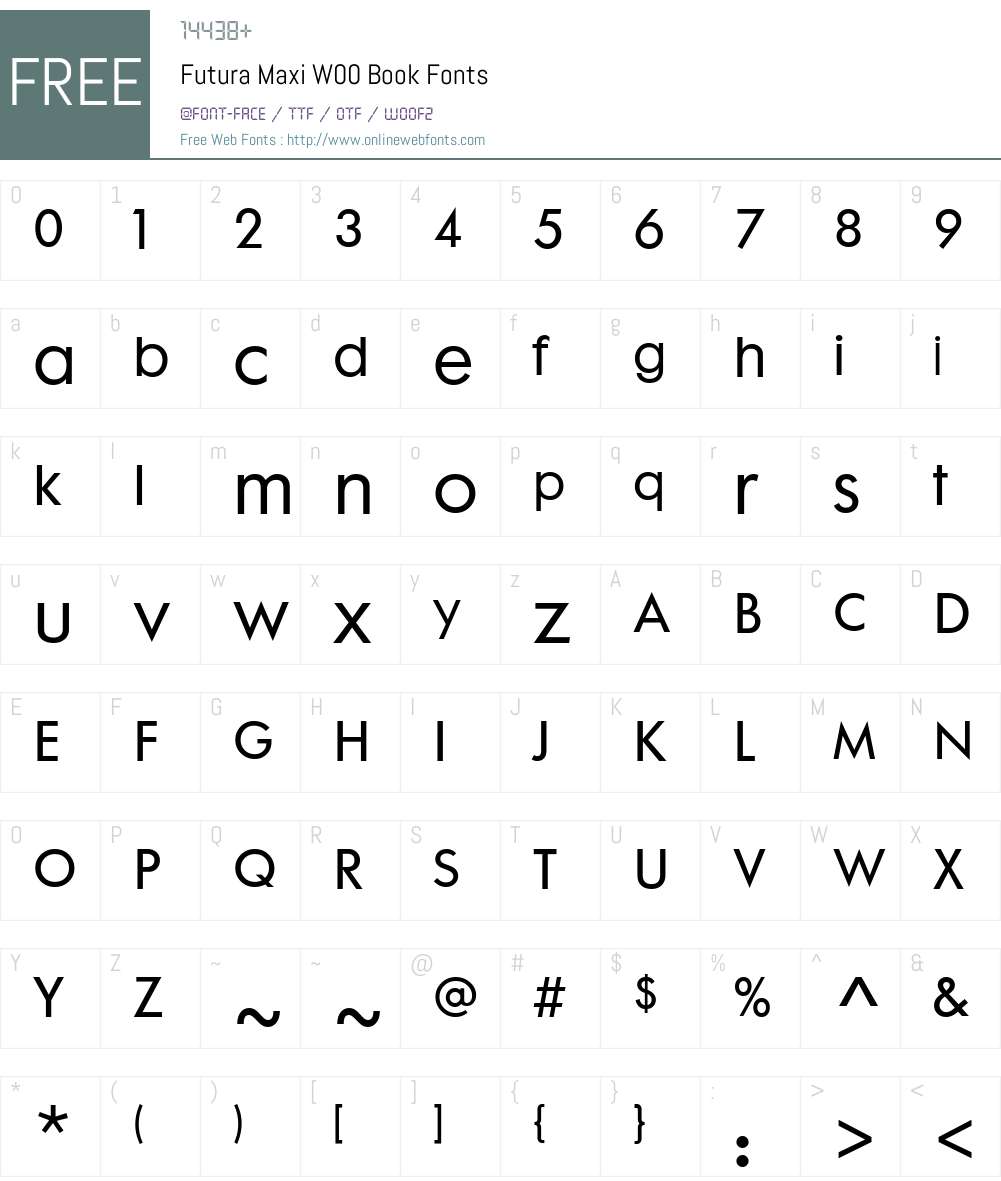 Futura Maxi Font Screenshots