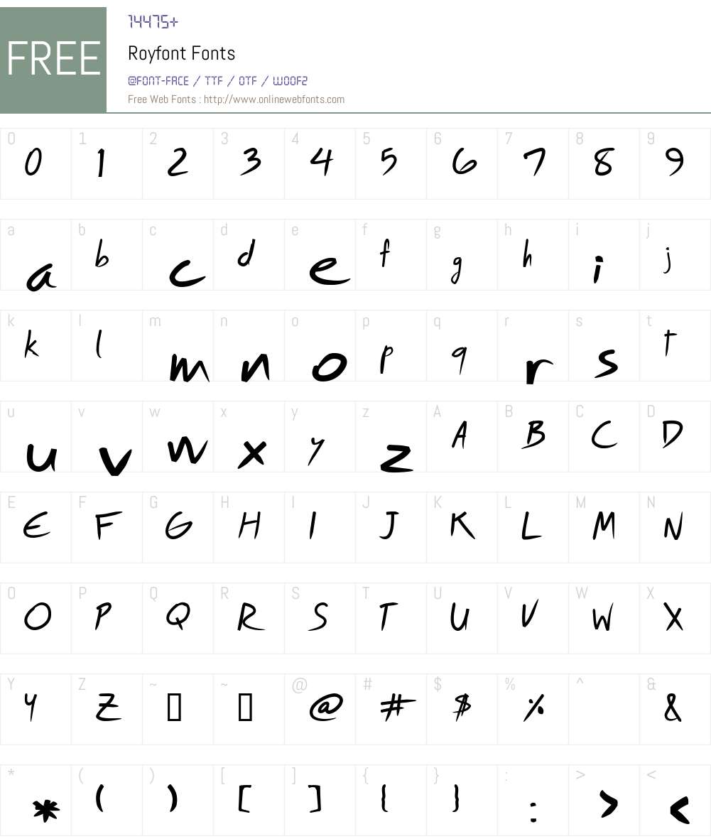 Royfont Font Screenshots