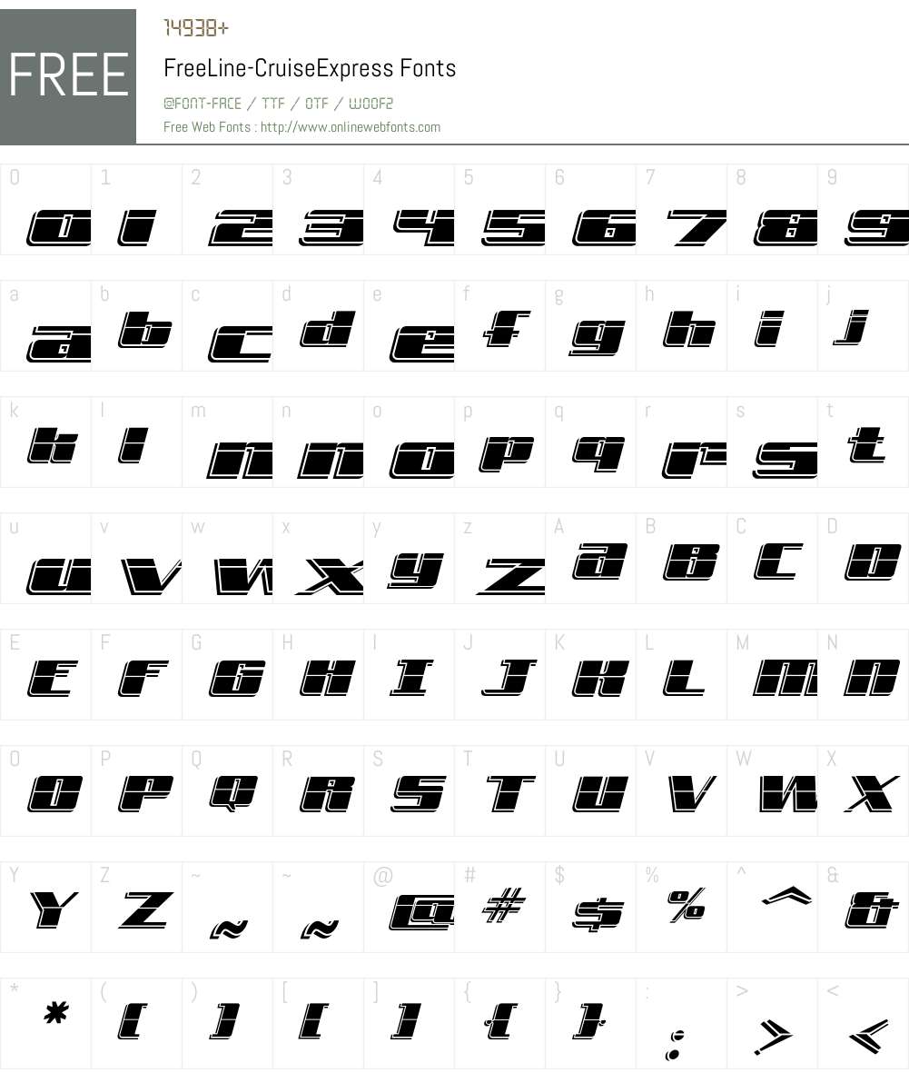 FreeLine Font Screenshots