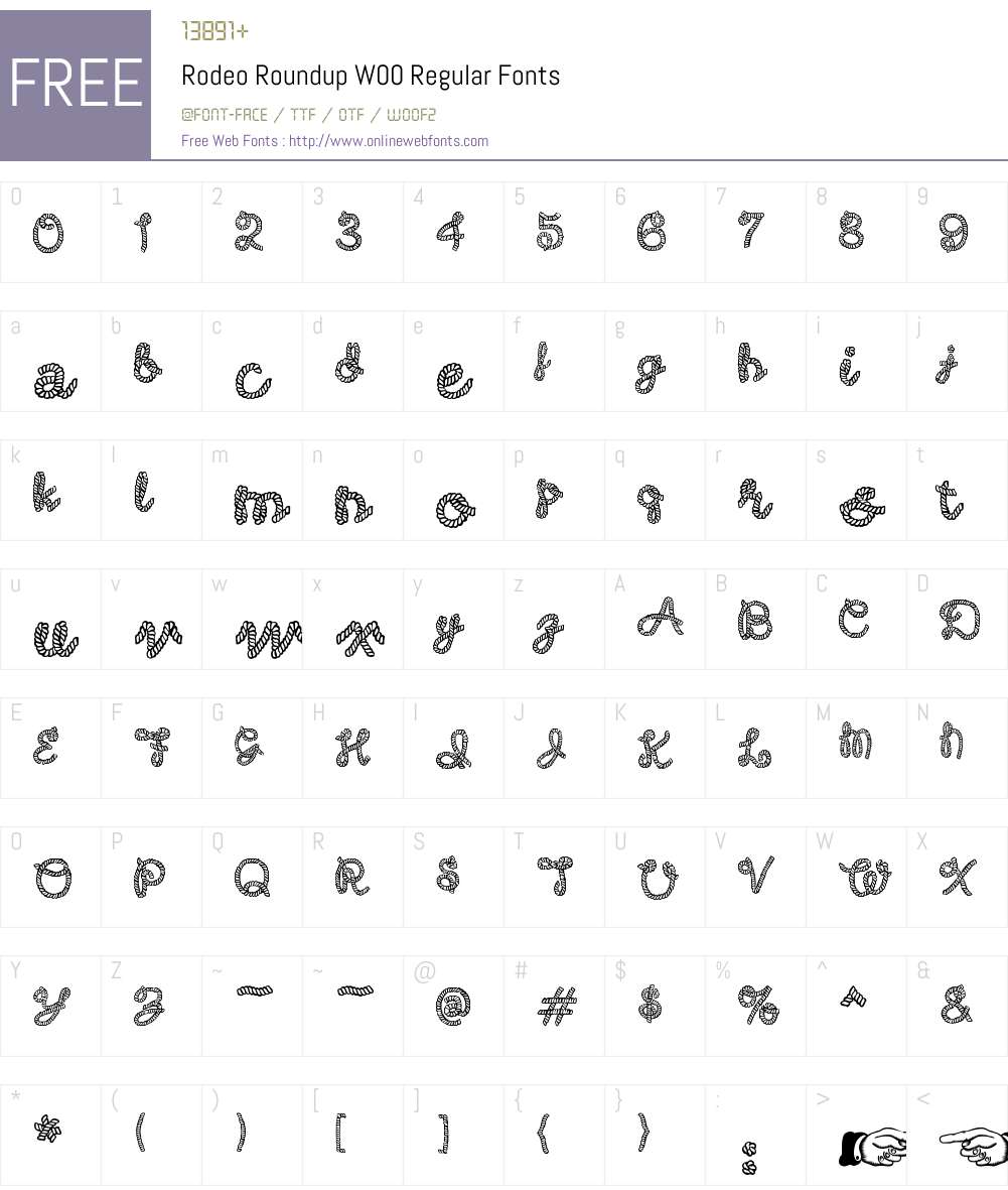 RodeoRoundupW00-Regular Font Screenshots