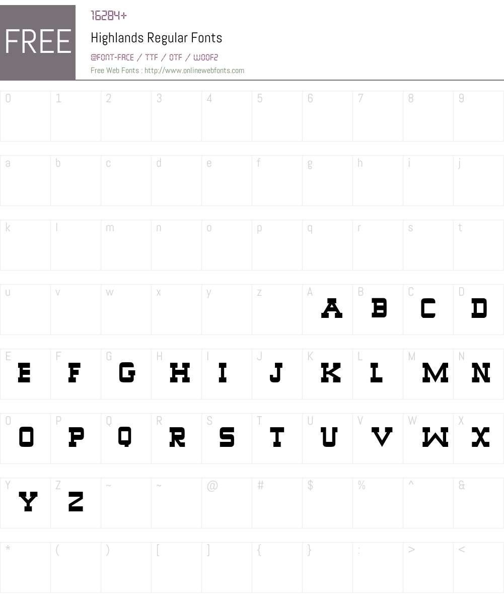 Highlands Font Screenshots