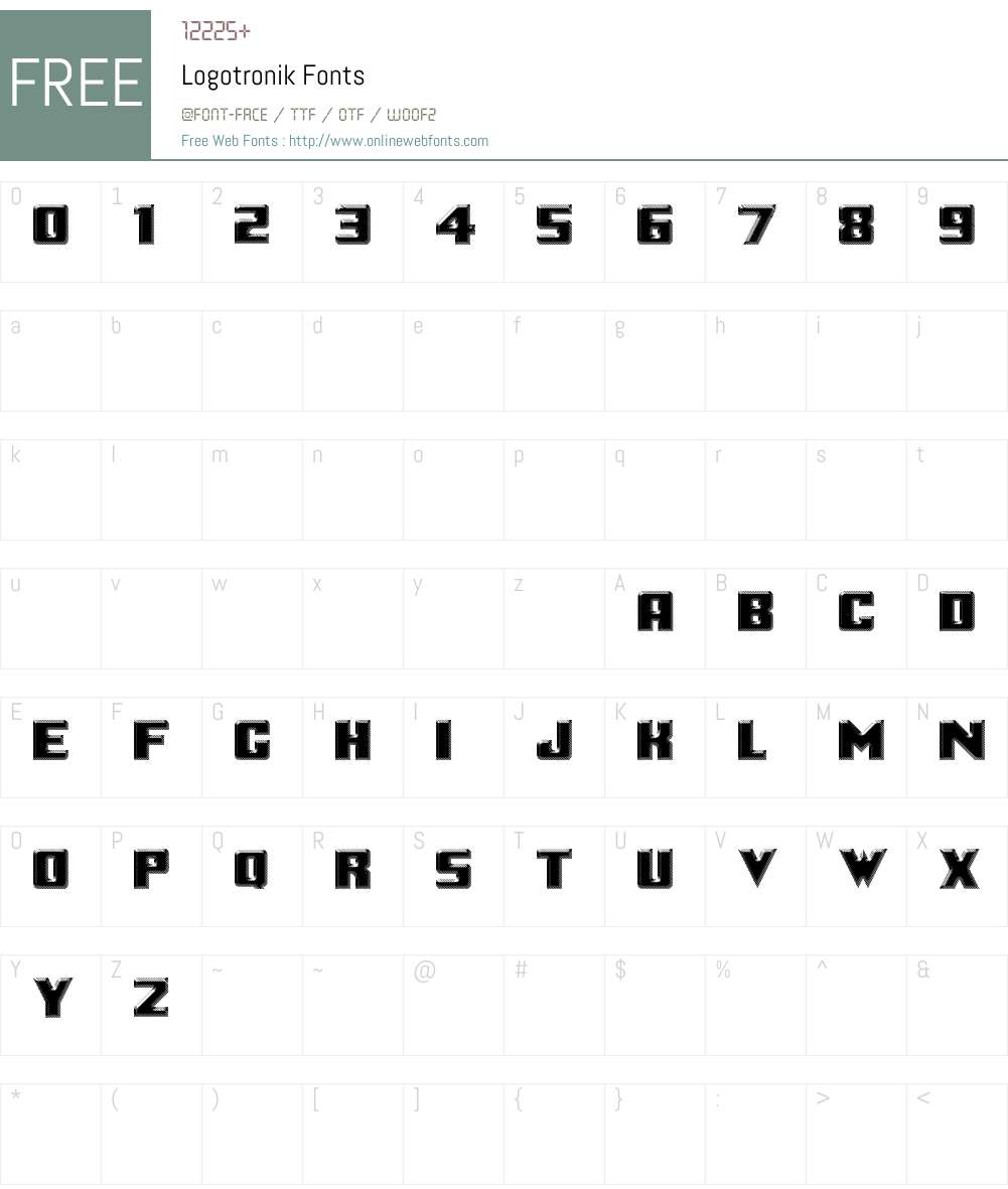 Logotronik Font Screenshots