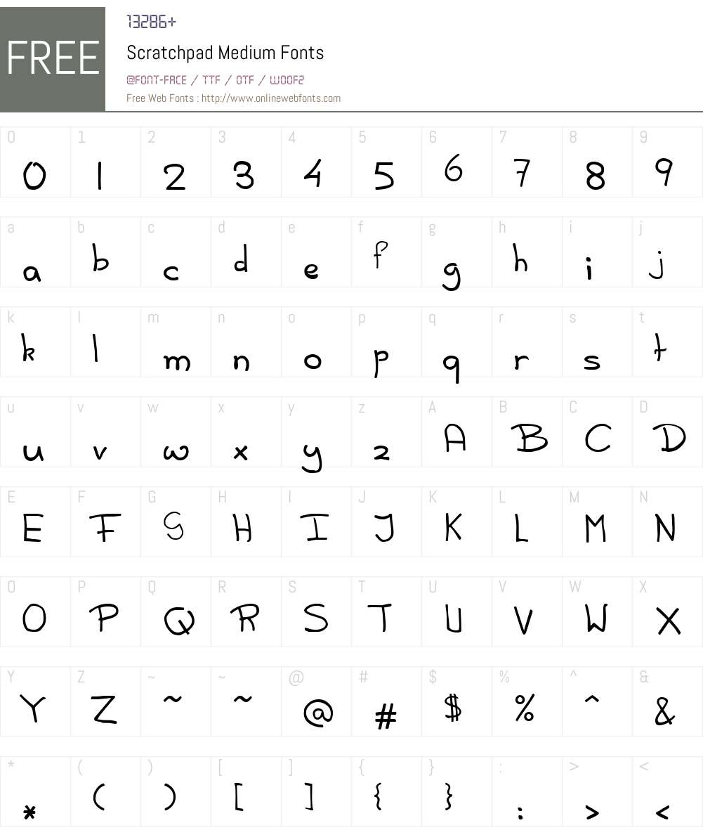 Scratchpad Font Screenshots