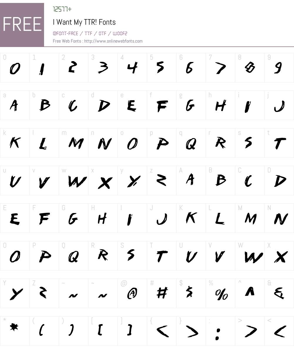 I Want My TTR! Font Screenshots