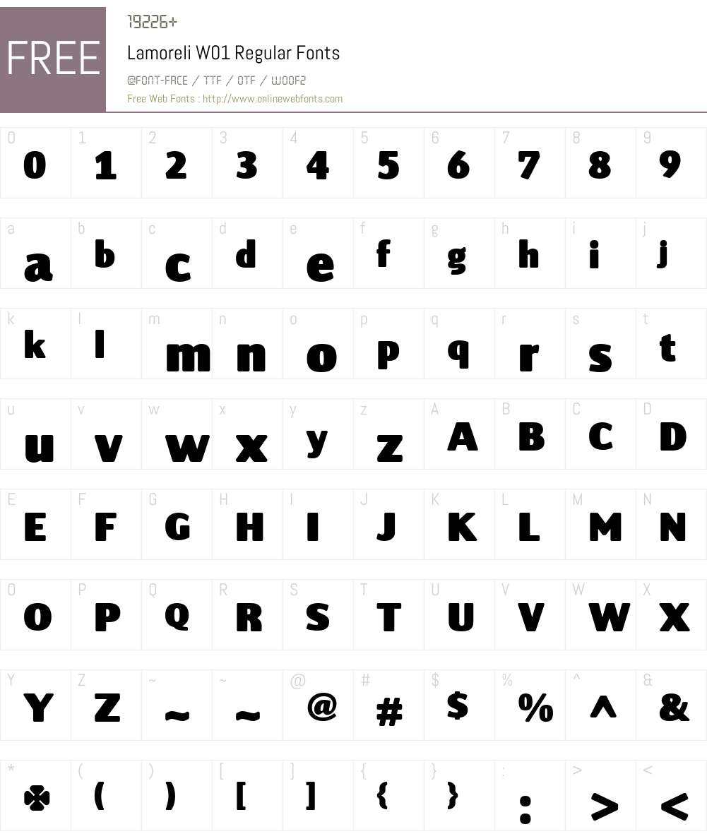 LamoreliW01-Regular Font Screenshots