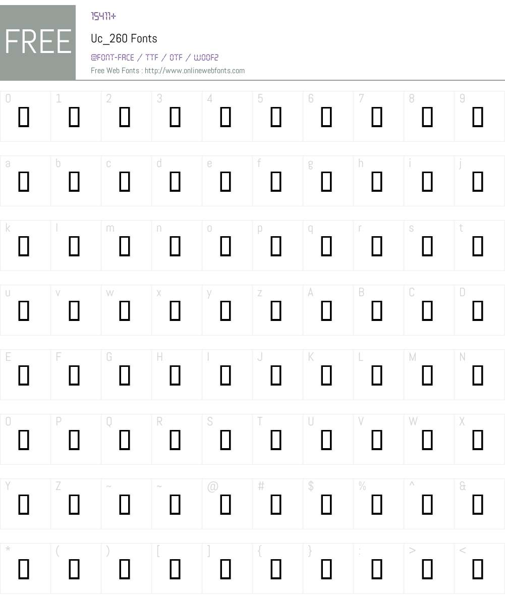 Uc_260 Font Screenshots
