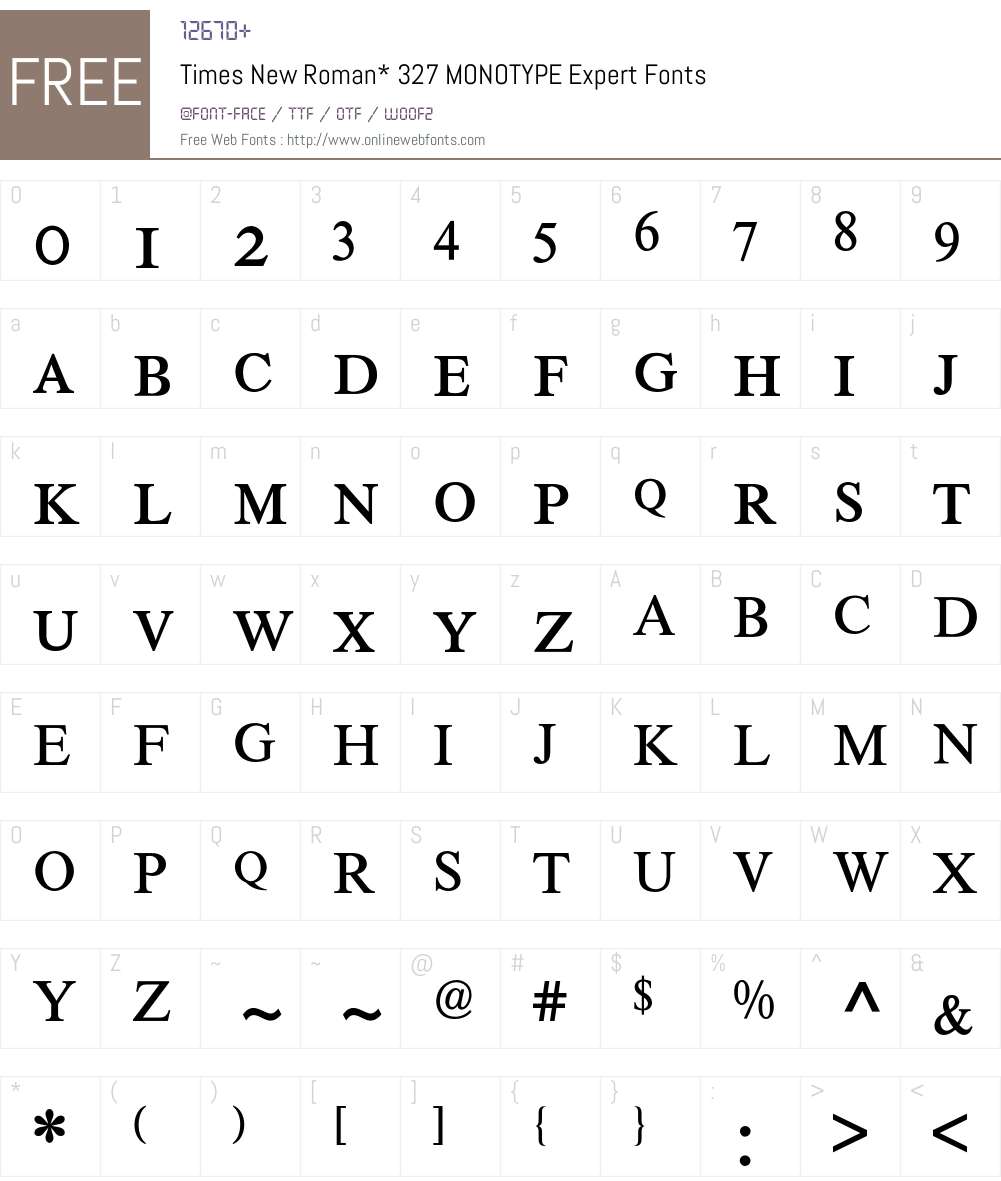 Times Expert BQ Font Screenshots