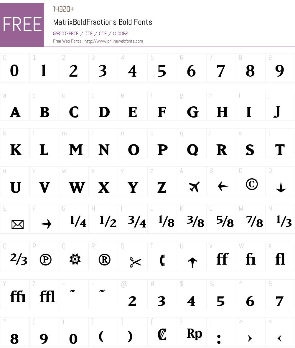 MatrixBoldFractions Font Screenshots