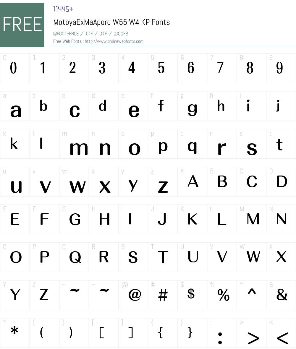 Motoya Ma Aporo Font Screenshots