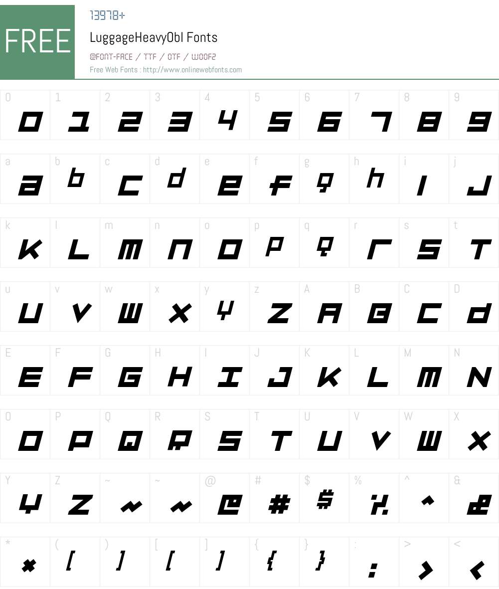 Luggage Font Screenshots
