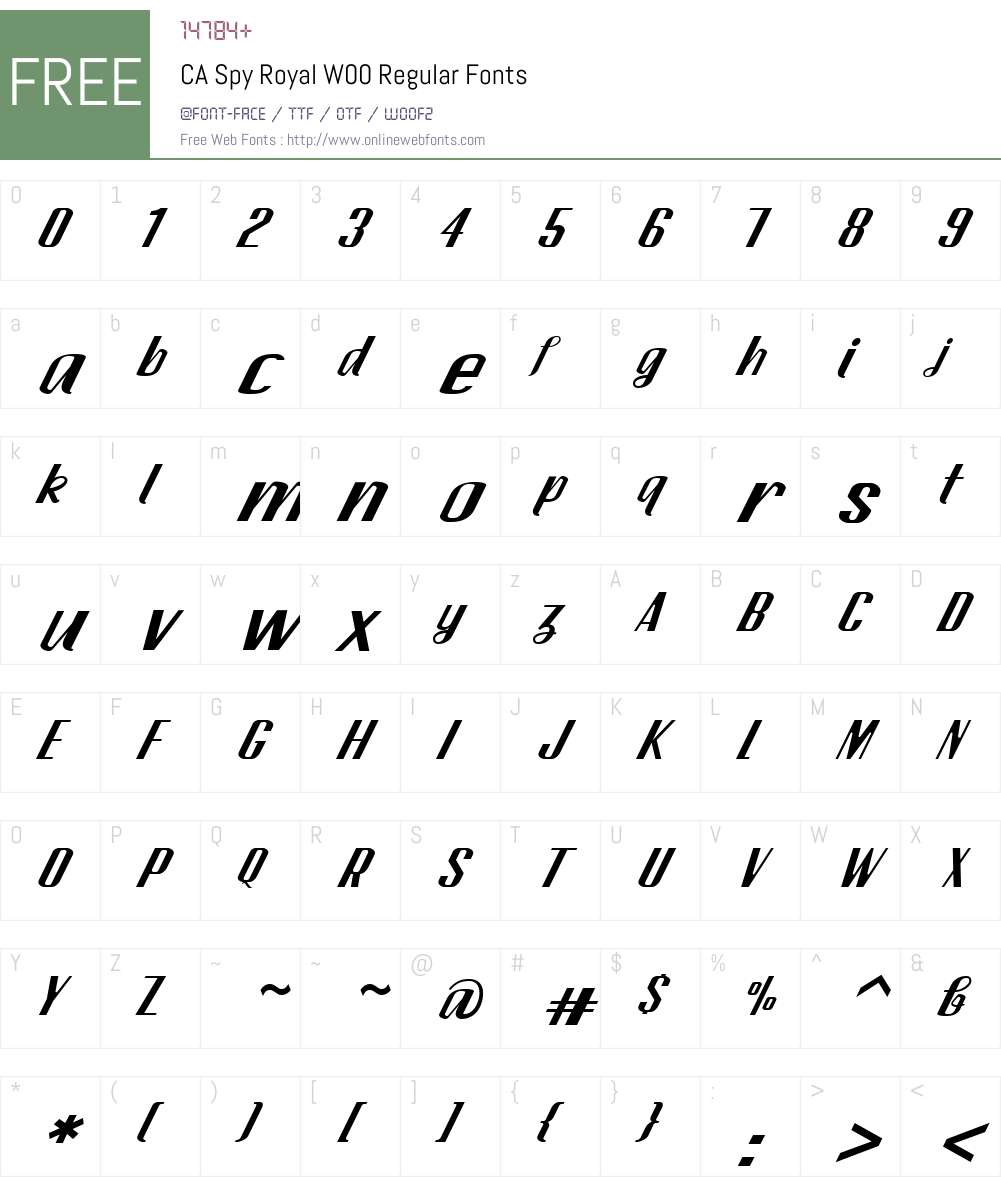 CASpyRoyalW00-Regular Font Screenshots