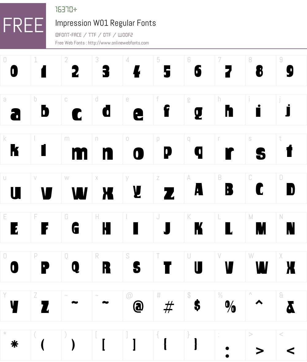 ImpressionW01-Regular Font Screenshots