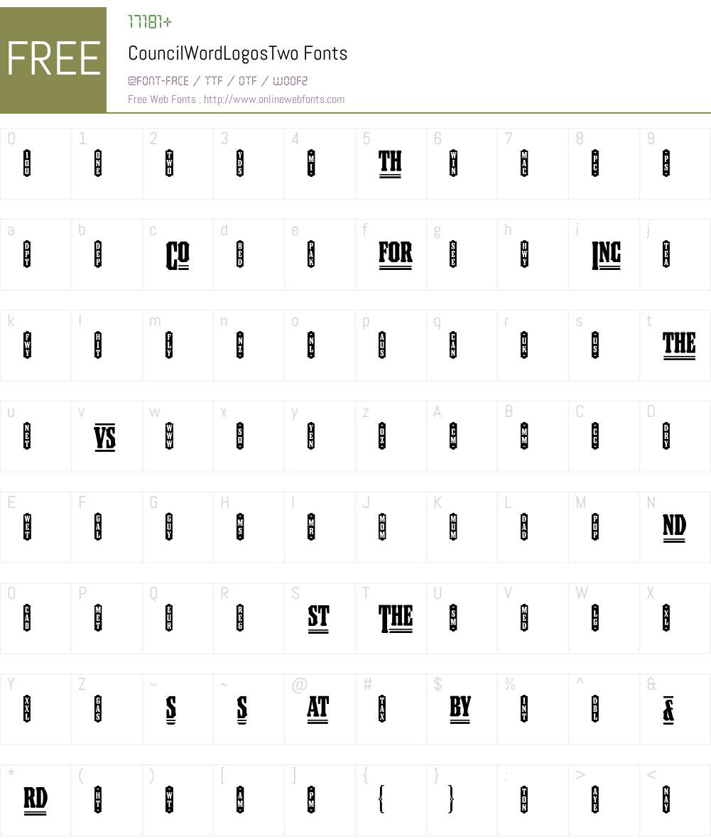 Council Font Screenshots
