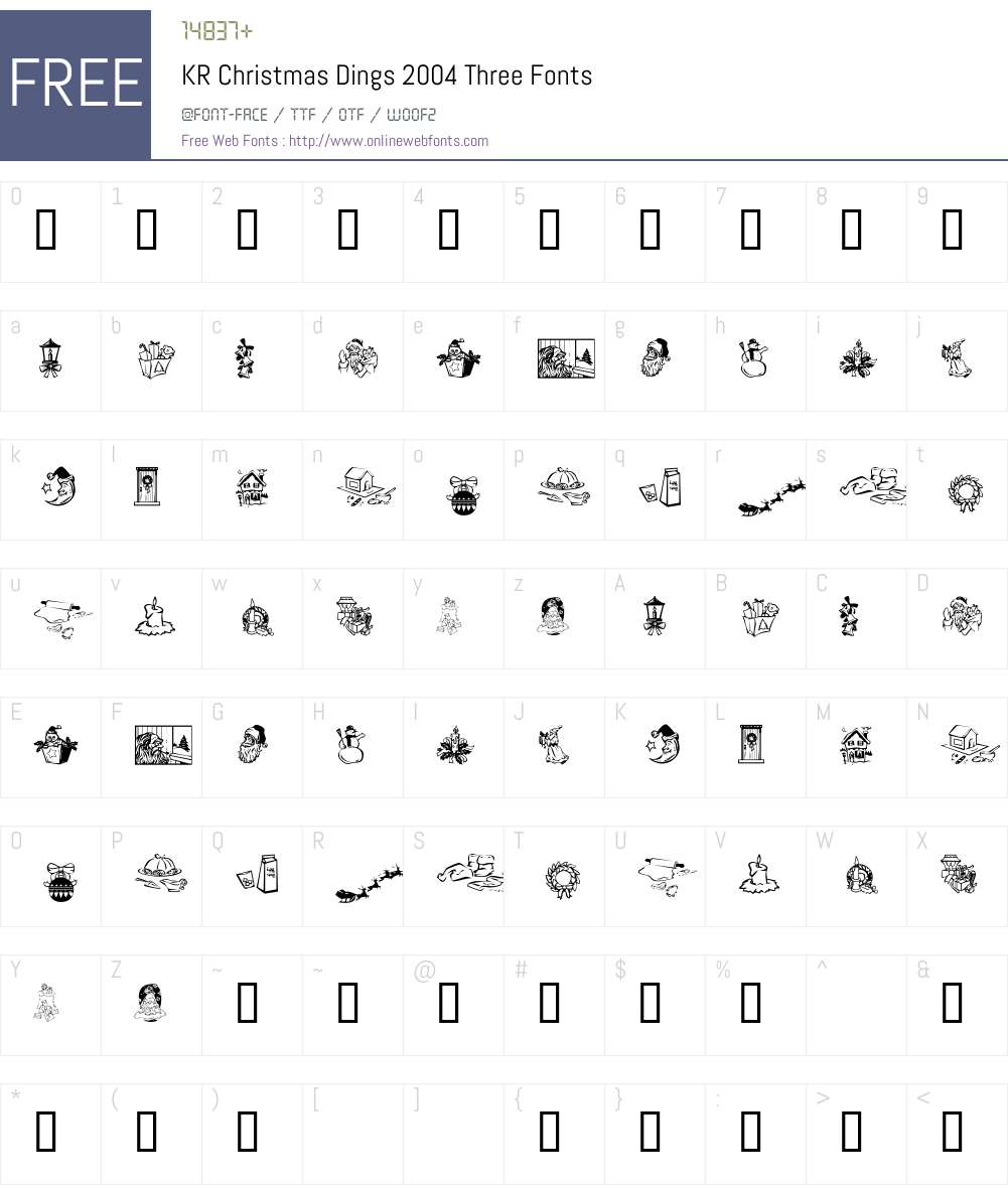 KR Christmas Dings 2004 Three Font Screenshots