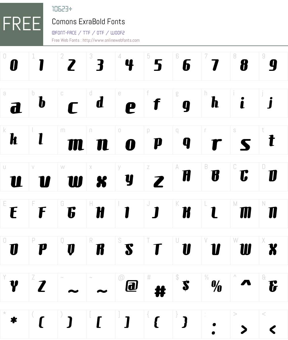 Comons Font Screenshots