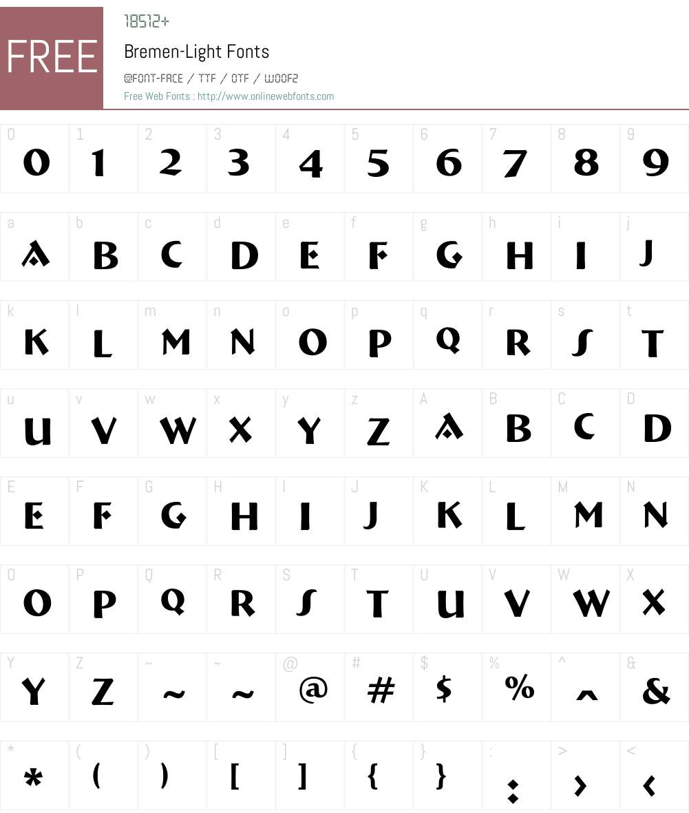 Bremen Font Screenshots