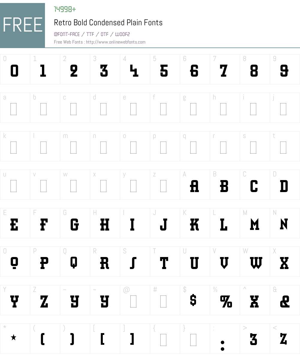 Retro Bold Condensed Font Screenshots