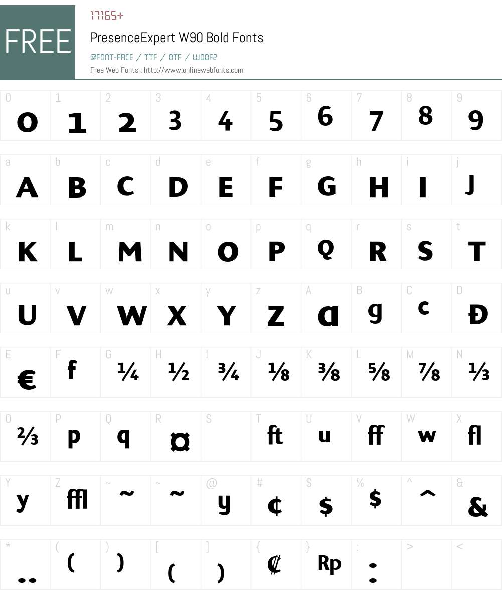 PresenceExpertW90-Bold Font Screenshots