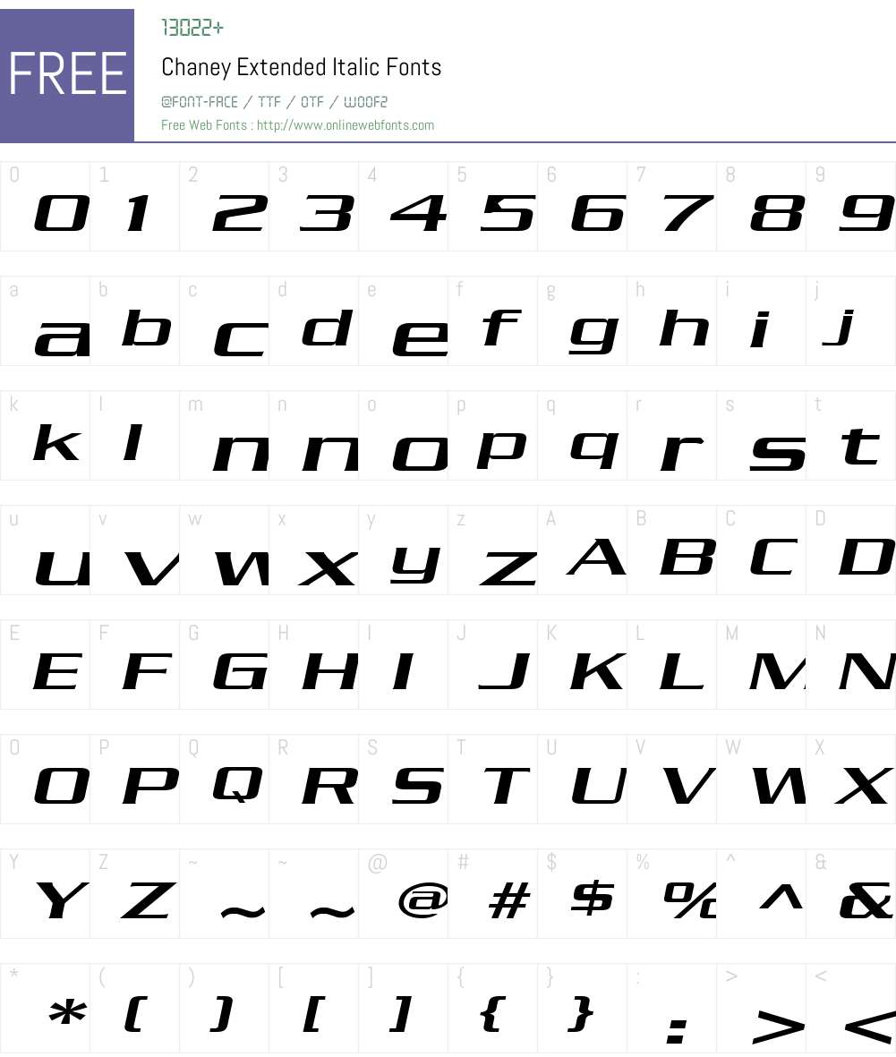 Chaney Extended Font Screenshots
