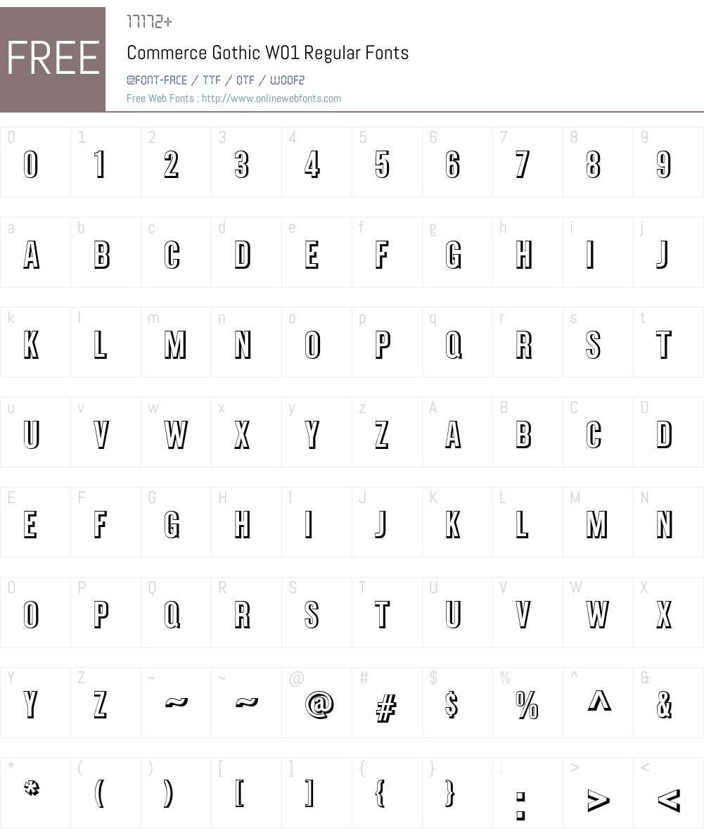 CommerceGothicW01-Regular Font Screenshots