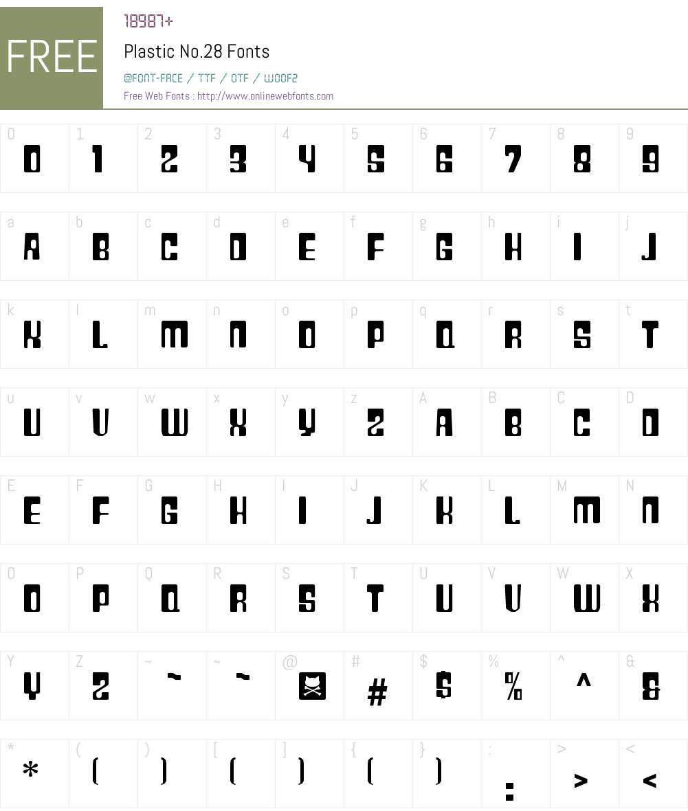 Plastic No.28 Font Screenshots