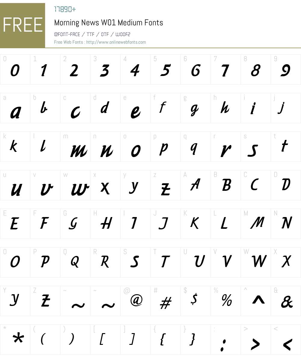 MorningNewsW01-Medium Font Screenshots