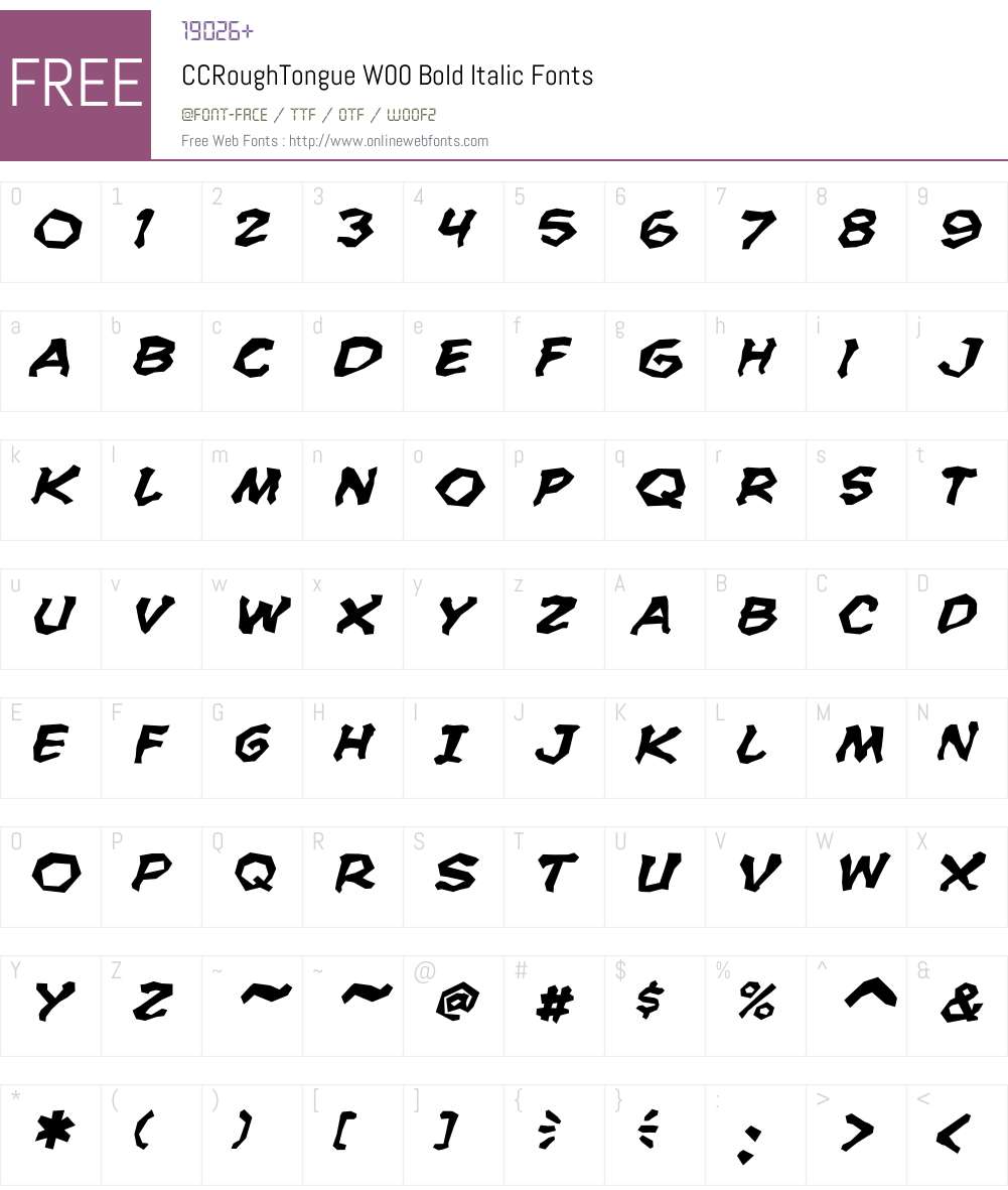 CCRoughTongueW00-BoldIt Font Screenshots