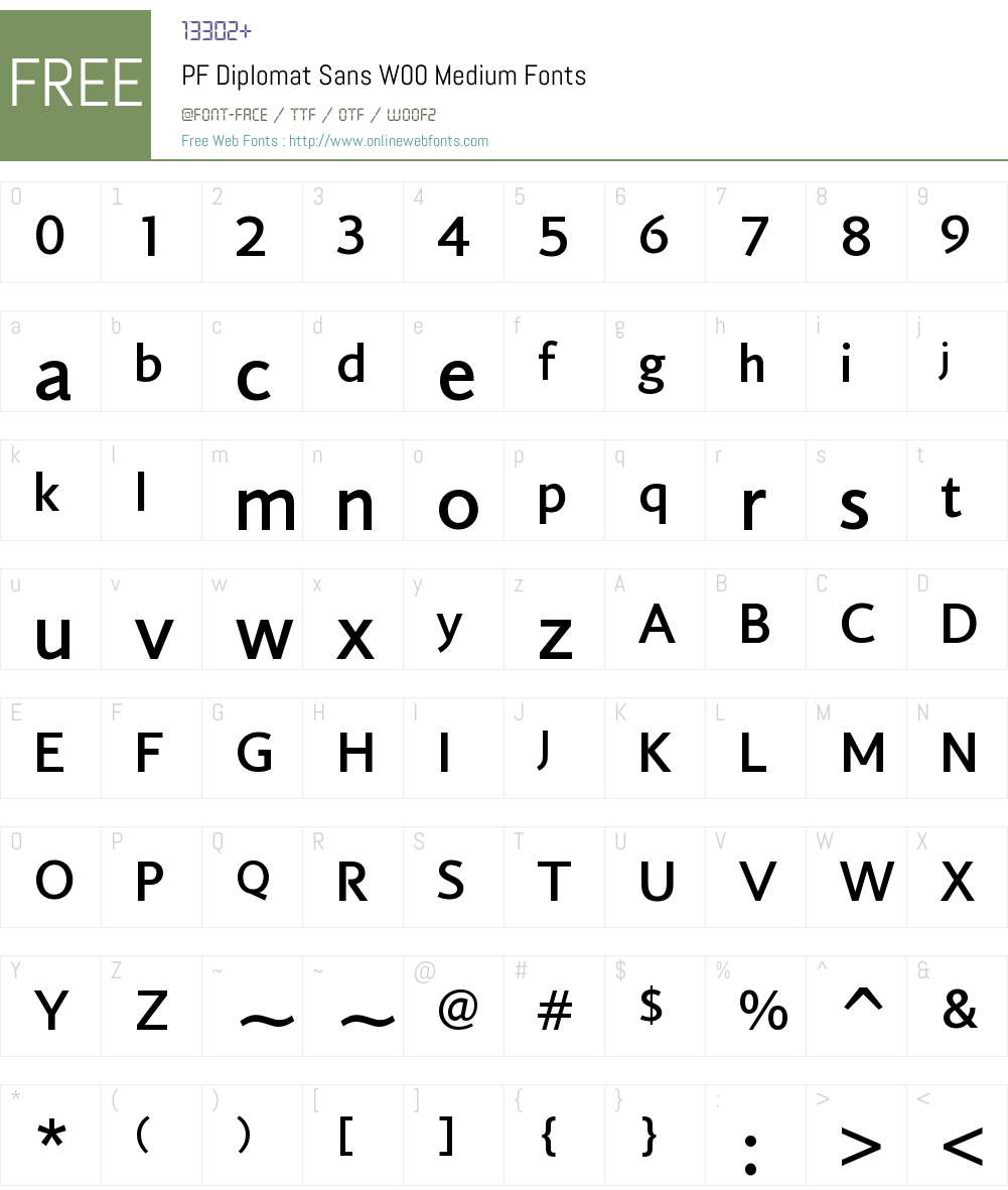 PFDiplomatSansW00-Medium Font Screenshots